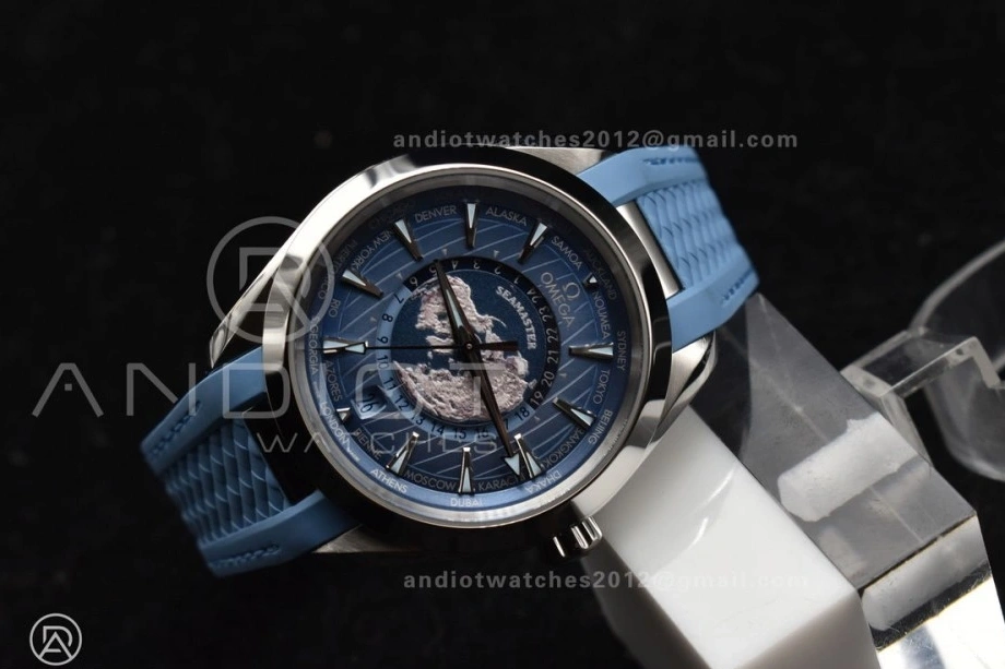 GMT Blue Edition Best Blue Super A8938 VSF Summer Dial on Worldtimer 511 Terra 1:1 Aqua 43mm Durable Clone Strap Rubber 0819